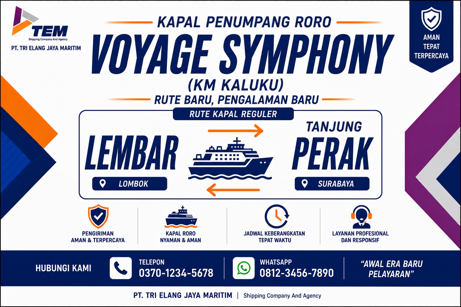 Rute reguler Lembar (Lombok) — Tanjung Perak (Surabaya)